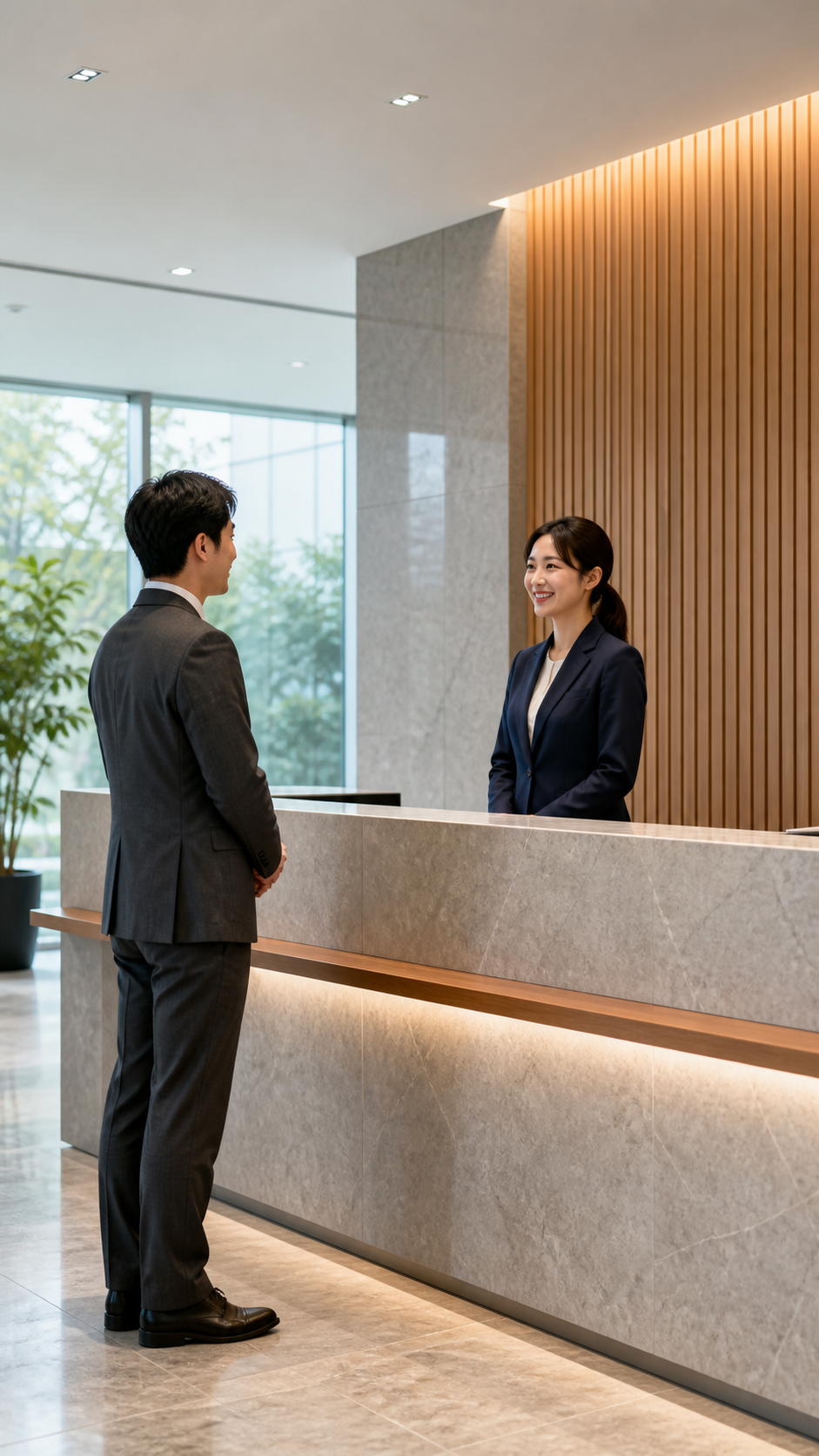 S06 企業の受付。お茶ではなく来客応対